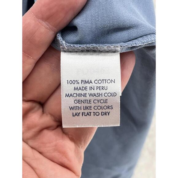 LAKE Pima Cotton Pajama Top Women's XL Blue Short Sleeve EUC - Picture 5 of 7